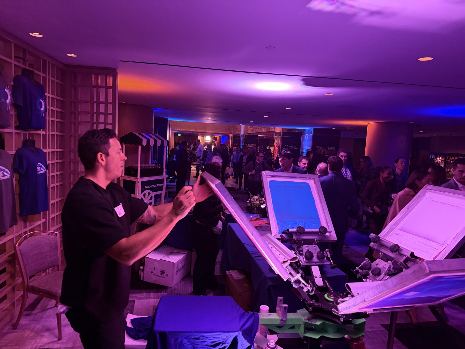 Live printing station running at a gala reception
